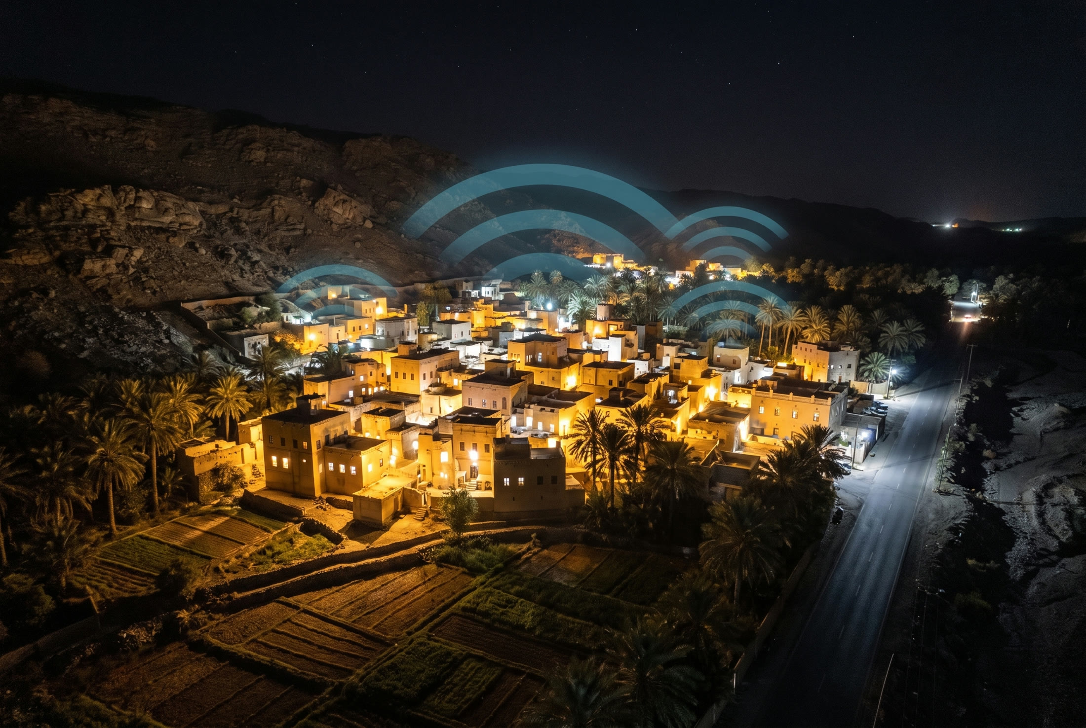 وادي فدى ليلاً